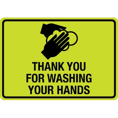 Sign, Thank You For Washing Your Hands (W Sym), LCUV-0160ST-RD_10x7